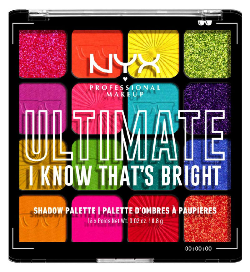 NYX Professional Makeup Ultimate Shadow Palette 16-pan brights (British brand)
