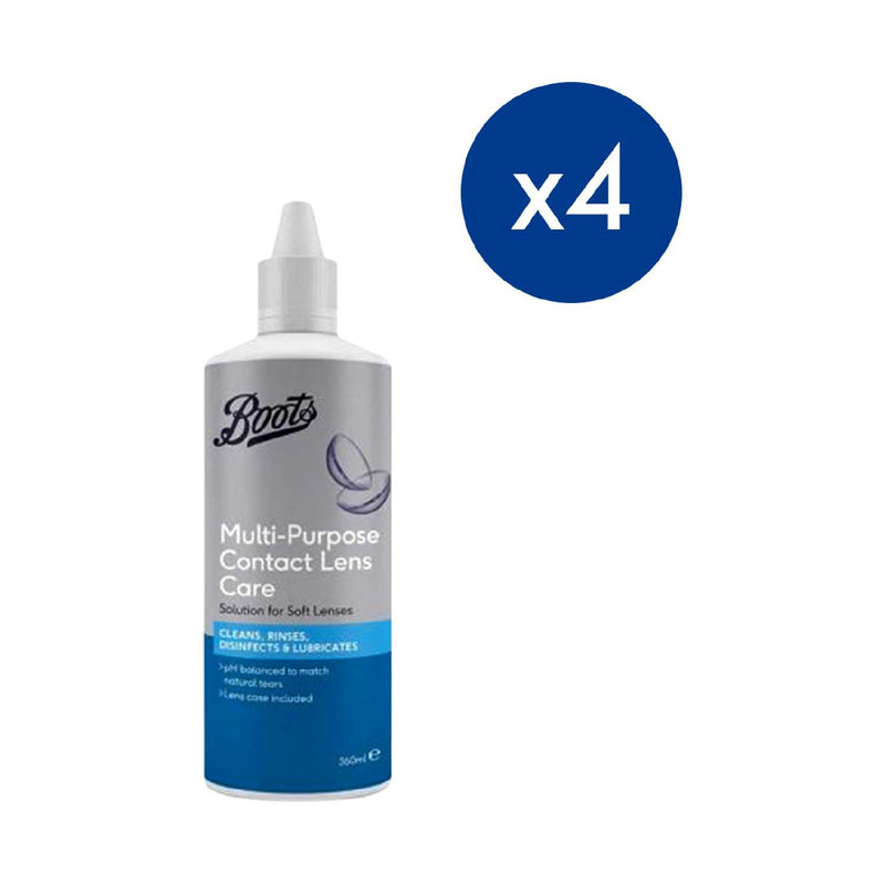 Boots multi-purpose contact lens solution 4 x 360ml (British brand)
