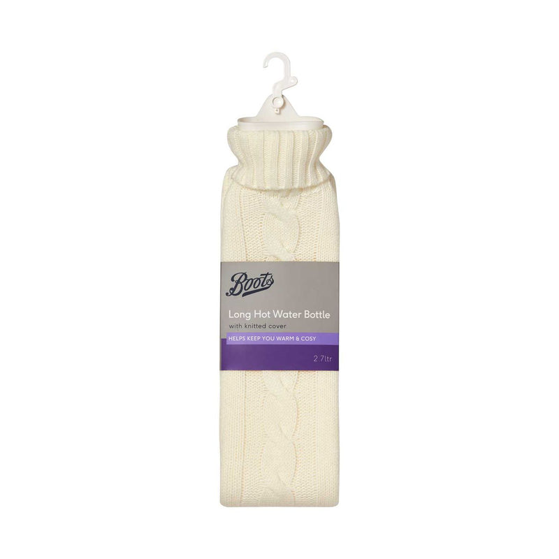 Boots Long Hot Water Bottle with Knitted Cover 2.7L - British product