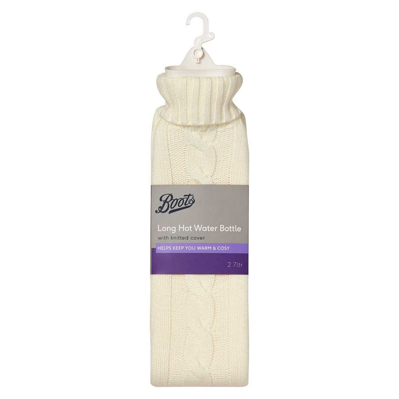 Boots Long Hot Water Bottle with Knitted Cover 2.7L - British product
