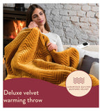 Dreamland heated throw mustard 160x120cm - British product