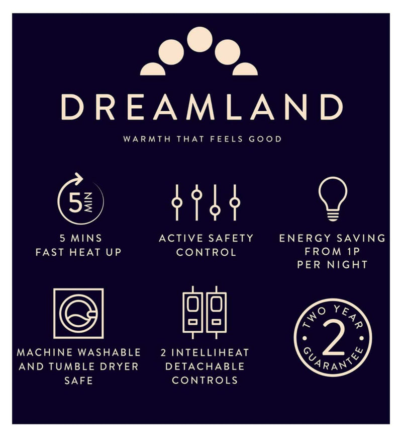 Dreamland electric warming blanket single size 180x135cm - British product