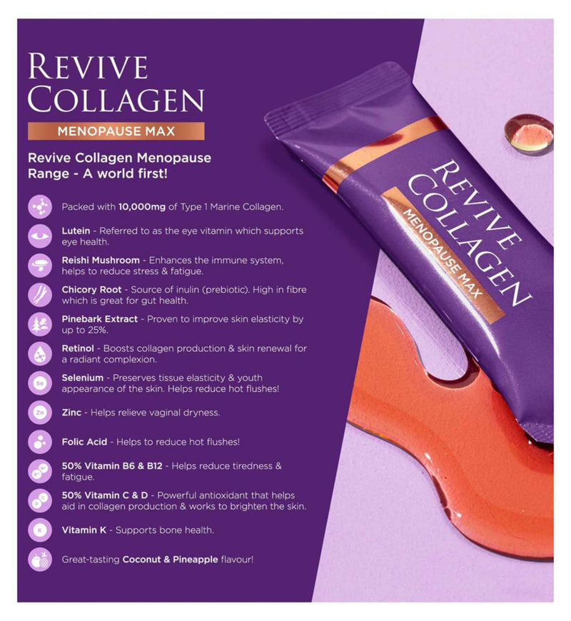 Revive Collagen menopause drink supplement 10,000mg 14 sachets, UK version