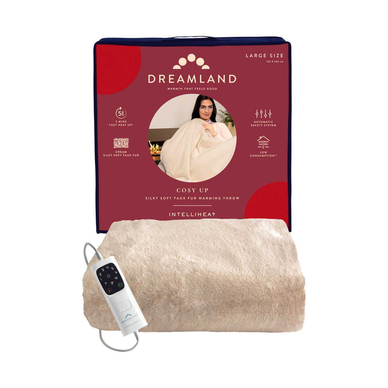 Dreamland Cosy Up Cream Heated Throw 160x120cm - British product