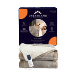 Dreamland Naptime Sherpa Blanket Beige Tartan 180x135cm - British product