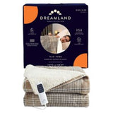 Dreamland Naptime Sherpa Blanket Beige Tartan 180x135cm - British product