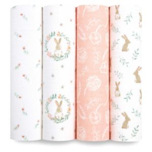 Aden + Anais muslin swaddle blanket blushing bunnies - British product