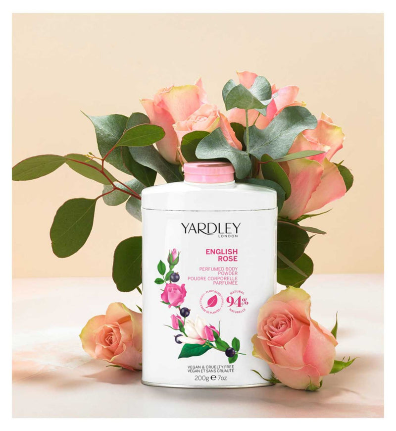 Yardley London Perfumed Body Powder English Rose 200g (British brand)