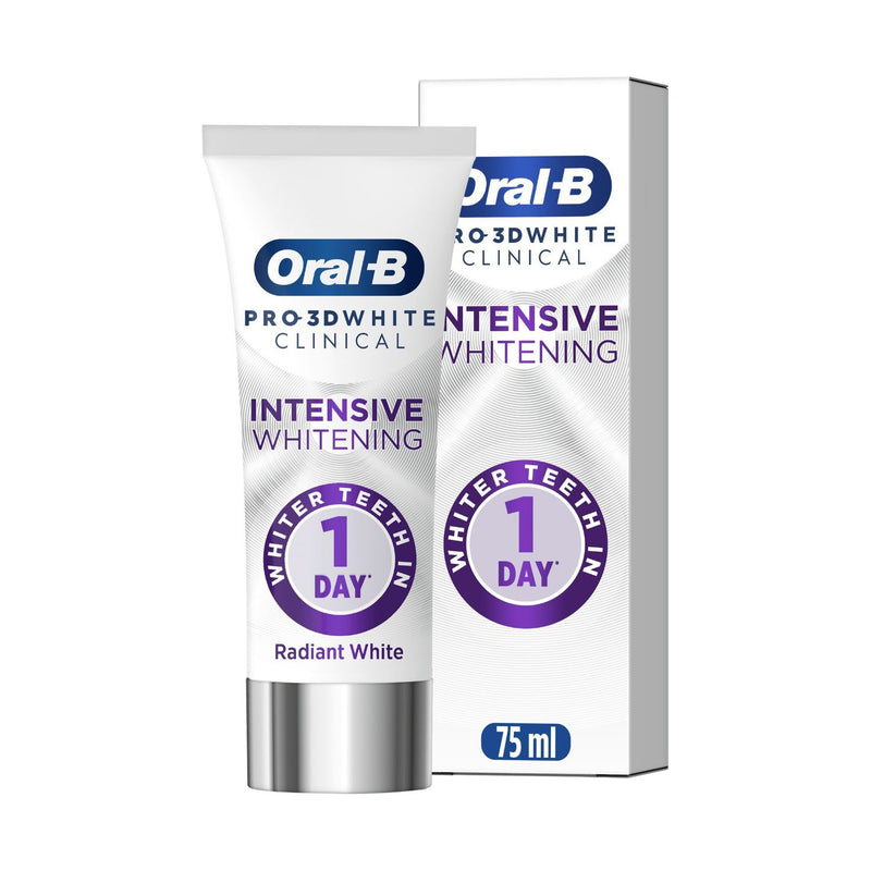 Oral-B Pro 3D White Clinical Whitening Toothpaste 75ml, imported from the UK