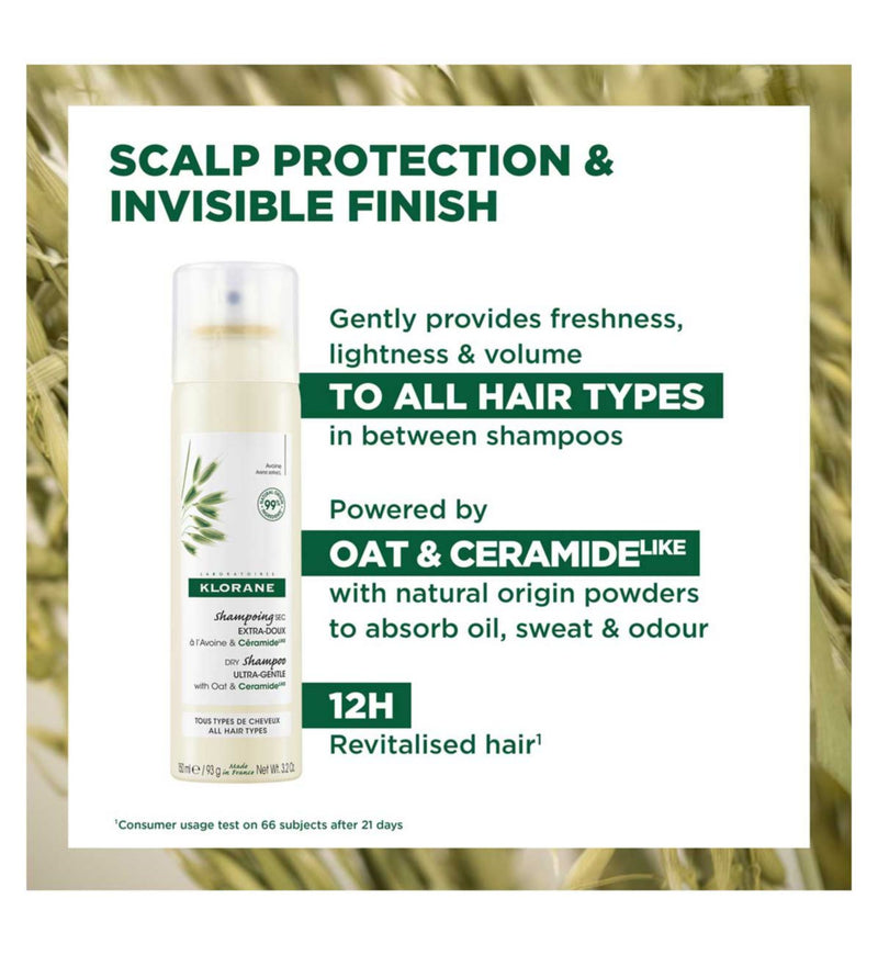 Klorane dry shampoo with Oat and Ceramide 150ml, UK version