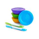 Boots Munchkin Love-A-Bowls and Spoon Set Baby Feeding 4 Bowls- Buy online at McGrocer