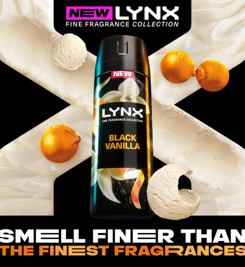 Lynx Fine Fragrance Collection Black Vanilla body spray 150ml, UK version