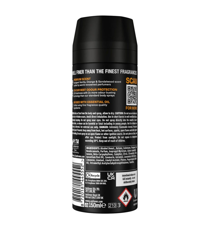 Lynx Fine Fragrance Collection Black Vanilla body spray 150ml, UK version