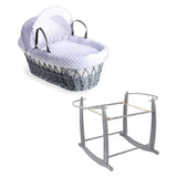 Clair de Lune Moses Basket White Dimple Grey - British product