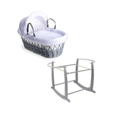 Clair de Lune Moses Basket White Dimple Grey - British product