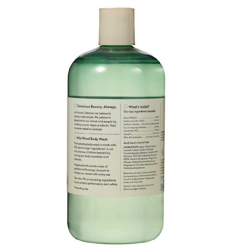Natural Collection Bodywash Wild Wood Orange Blossom 500ml, imported from the UK