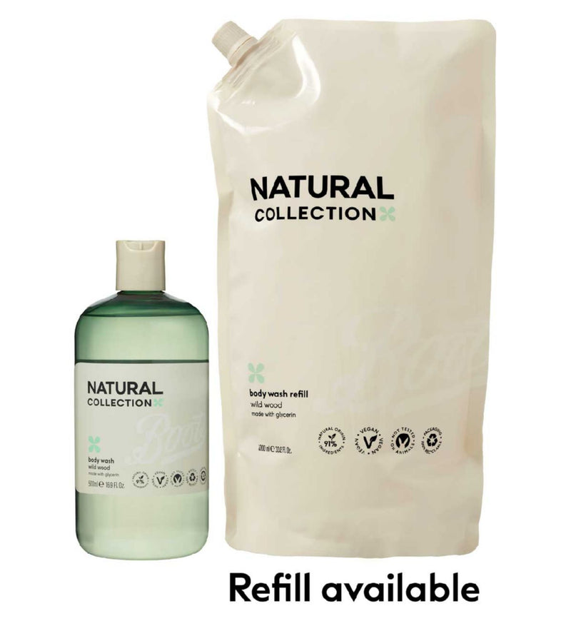 Natural Collection Bodywash Wild Wood Orange Blossom 500ml, imported from the UK