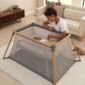 Tutti Bambini Cozee Go travel cot playpen bundle Oak Charcoal (British brand)