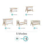 Tutti Bambini Cozee Complete Bedside Crib set Scandinavian Walnut Ecru (British brand)