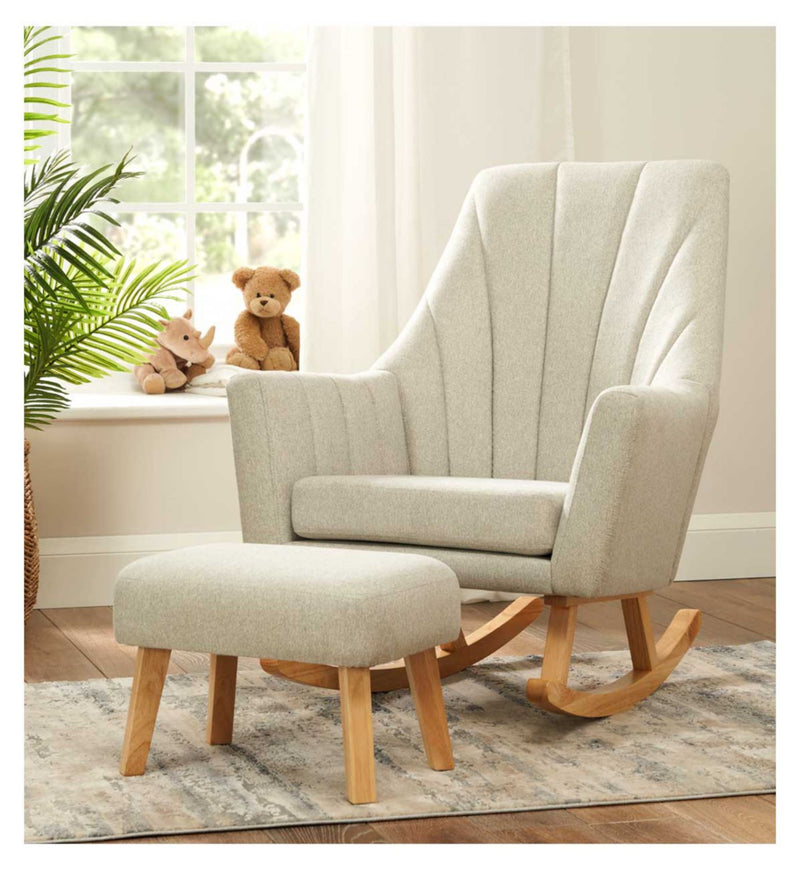 Tutti Bambini Jonah Rocking Chair Foot Stool Pebble (British brand)