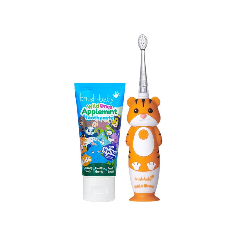 Brush Baby WildOnes Tiger toothbrush kit - British product