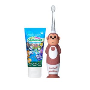 Boots Brush Baby WildOnes Monkey Rechargeable Electric Toothbrush with Applemint Toothpaste - 3 Brush Heads- Buy online at McGrocer