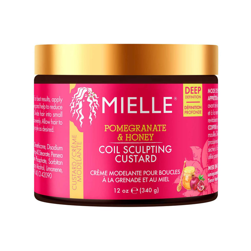Mielle Pomegranate Honey Coil Sculpting Custard Hair Product, imported from the UK