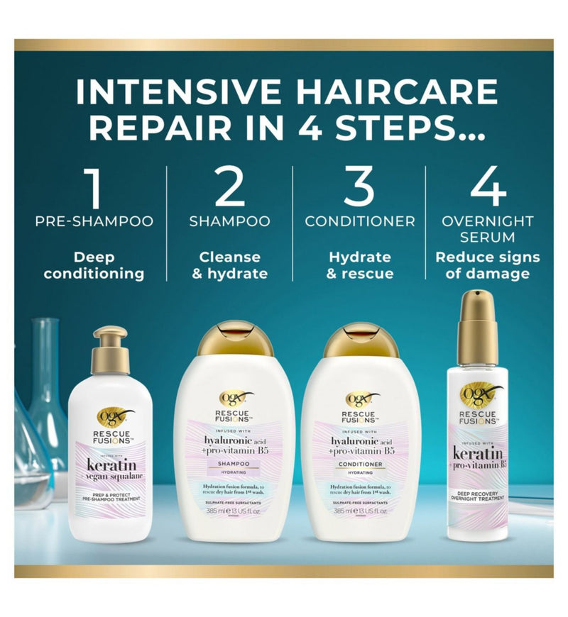 OGX Rescue Fusions Frizz Control Smooth & Sleek Hair Oil 50ml (British brand)