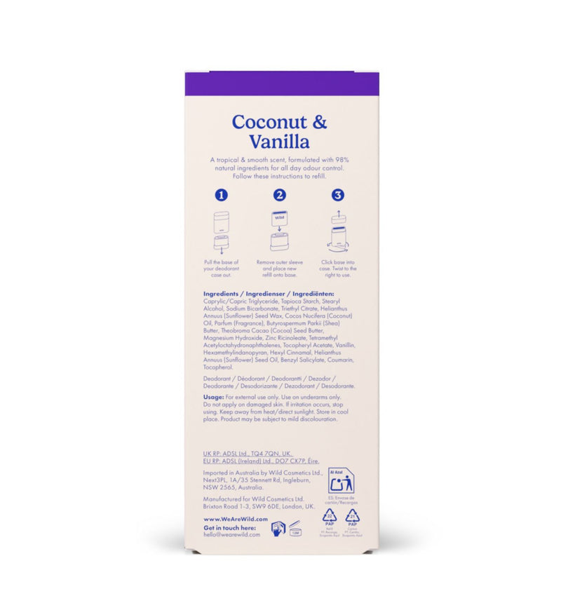 Wild deodorant starter pack Coconut & Vanilla (British brand)