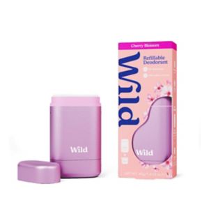 Wild Deodorant Starter Pack Cherry Blossom Pink Case Natural Refill