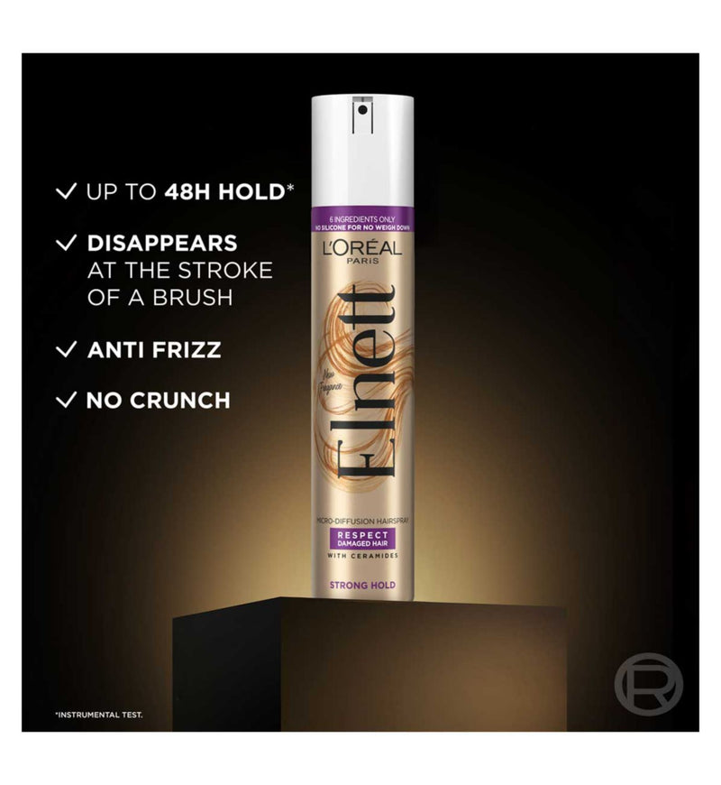 L'Oreal Elnett Hairspray Damaged Hair Argan Oil 75ml, imported from the UK
