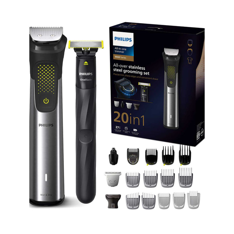 Philips Series 9000 20-in-1 Multi Groomer with OneBlade, imported from the UK