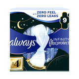 Boots Always Infinity FlexProtect Sanitary Towels Night Extra Size 4 With Wings 9 Pads- Buy online at McGrocer