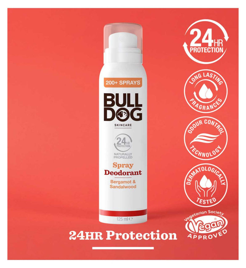 Bulldog Bergamot Sandalwood men's deodorant spray 125ml - British product