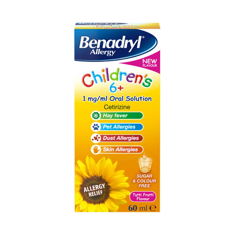 Benadryl Allergy Children's Oral Solution Tutti Frutti 60ml - British product
