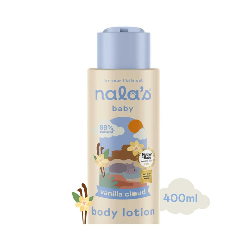 Nala's Baby Body Lotion Vanilla Cloud 400ml, imported from the UK