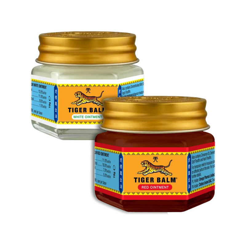 Tiger Balm Red and White Ointment 19g bundle (British brand)