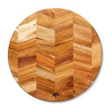 Tabla de cortar redonda de acacia Barbary & Oak con diseño de espiga, 30 cm