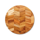 Boots Barbary & Oak Round Acacia Chopping Board Chevron Serving 30cm- Buy online at McGrocer