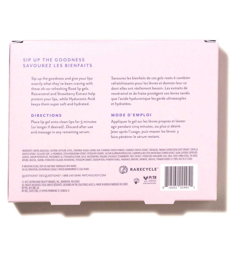 Patchology Rosé lip gel hydrator 5 pair, imported from the UK