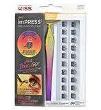 Kiss imPRESS Press-On Falsies No-Glue False Eyelash Clusters Kit Natural