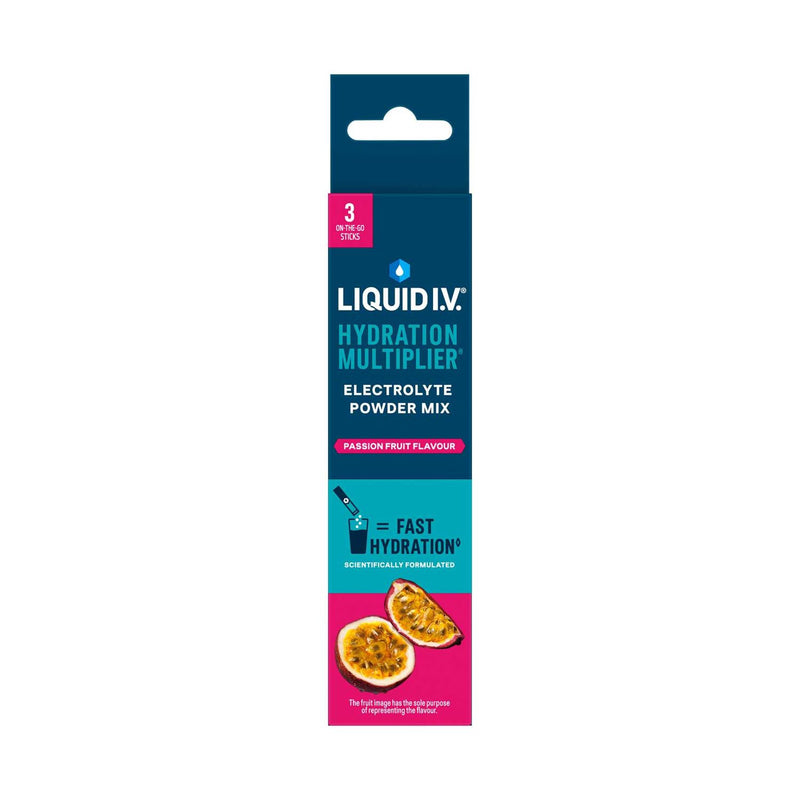 Liquid I.V. Hydration Multiplier Electrolyte Powder Passion Fruit 3 Sachets, UK version