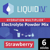 Liquid I.V. Electrolyte Powder Strawberry 6 Sachets, UK version