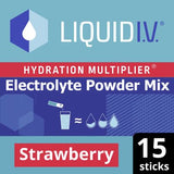 Liquid I.V. Strawberry Electrolyte Powder Mix 15 Sachets, UK version