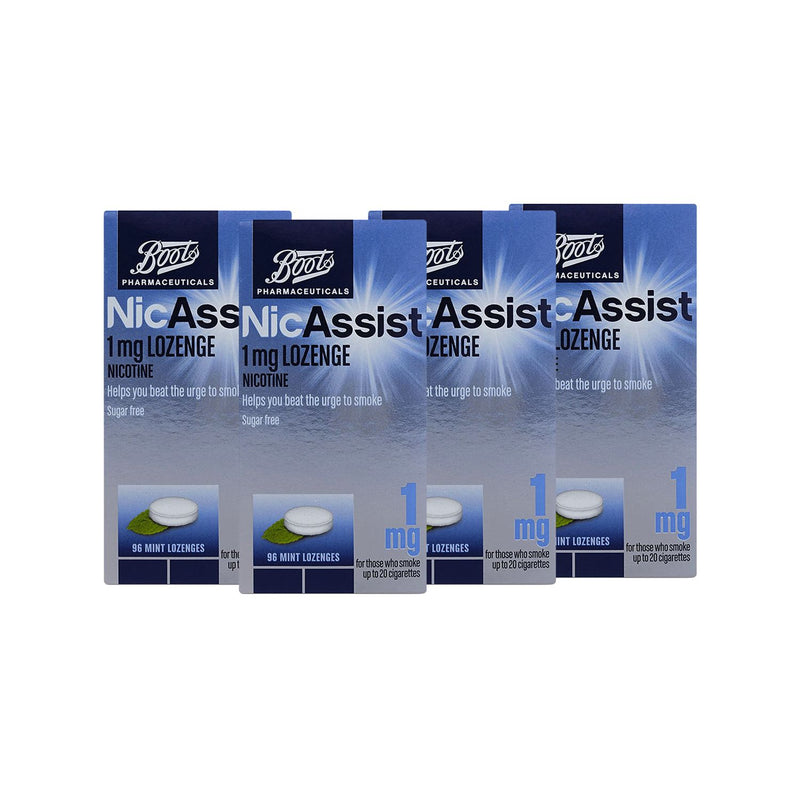 Boots NicAssist 1mg lozenges bundle 4x96 - British product