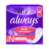 Always Normal panty liners 18 count, imported from the UK