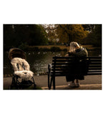 Naturally Sheepskins deluxe sheepskin pram liner in grey (British brand)