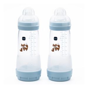 MAM Baby Bottle 320ml 2pk Blue, imported from the UK