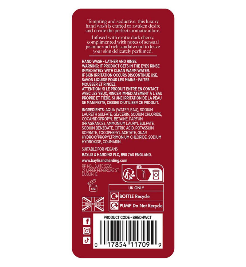 Baylis and Harding Cherry Temptation Hand Wash 400ml - British product
