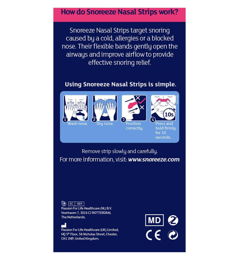 Snoreeze Nasenpflaster Klein/Mittel 20er Packung (Britische Marke)